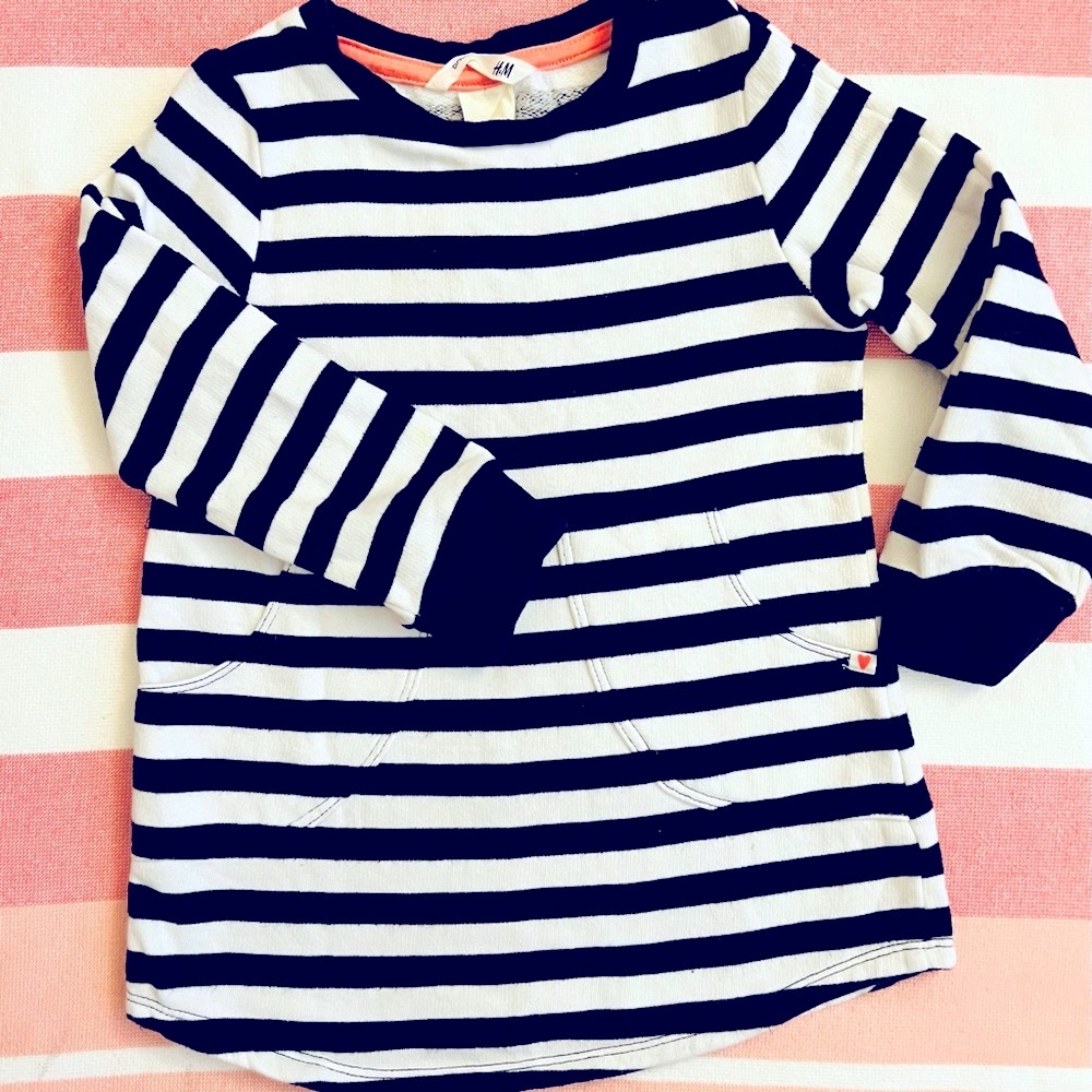 H&M striped sweatshirt dress
